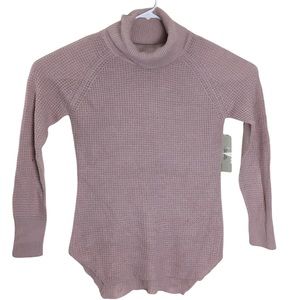 Cloth By RD Long Sleeve Turtleneck Knit Oversized Sweater Pink XS NWT
